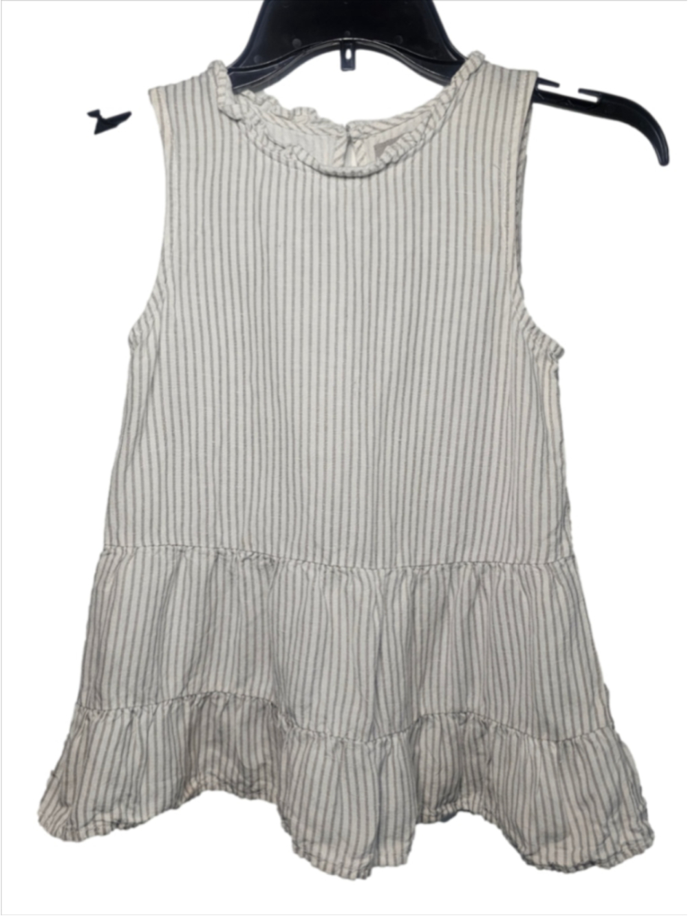 Tractr Girls Striped Tiered Tank Top Size Medium M Ruffle Seersucker Boho EUC
